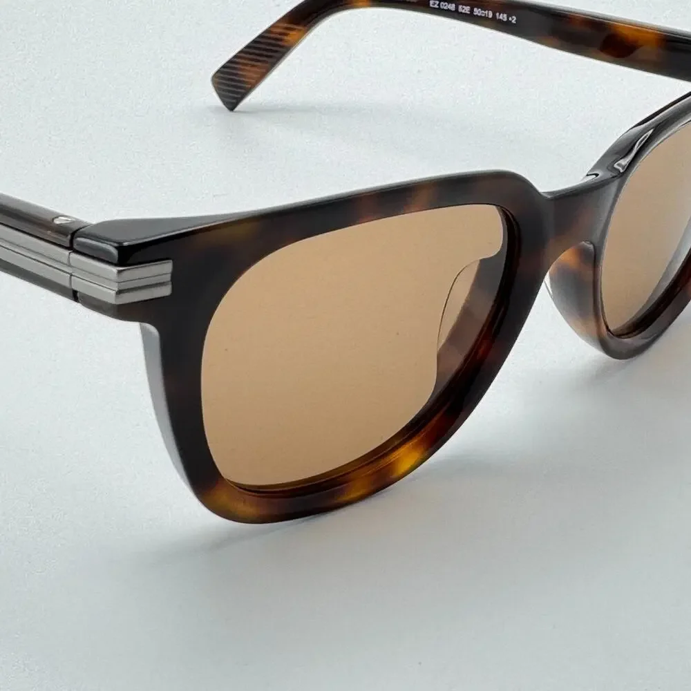 Ermenegildo Zegna Sunglasses EZ0248 52E Dark Havana Frame Brown Lens 50mm New